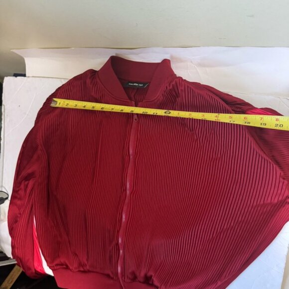 Aritzia Golden TNA NEW Bailer Pleated Oversize Balloon Track Bomber Jacket Satin - Picture 14 of 16